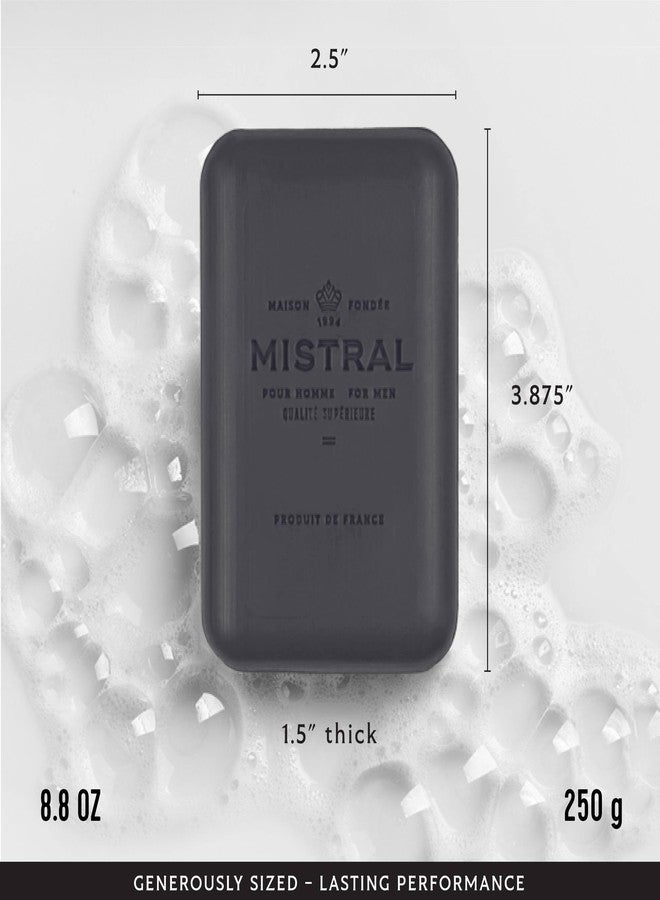 Mistral Black Amber Luxury Bar Soap for Men | Men’s Natural Soap Bar | Paraben, Phthalats Free | Moisturizing & Triple-Milled Natural Soap for Men - Made in France | Large, 8.8 oz - Image 3